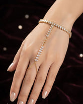 Minimalist Crystal Gold-Plated Handchain Bracelet