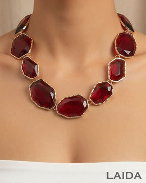 Maya Red Statement Necklace