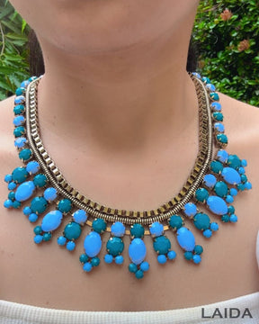 Turquoise Crystal Statement Necklace