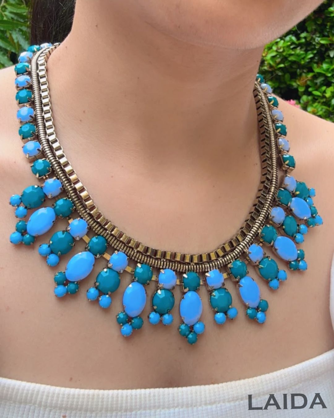 Turquoise Crystal Statement Necklace