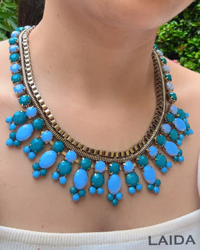 Turquoise Crystal Statement Necklace