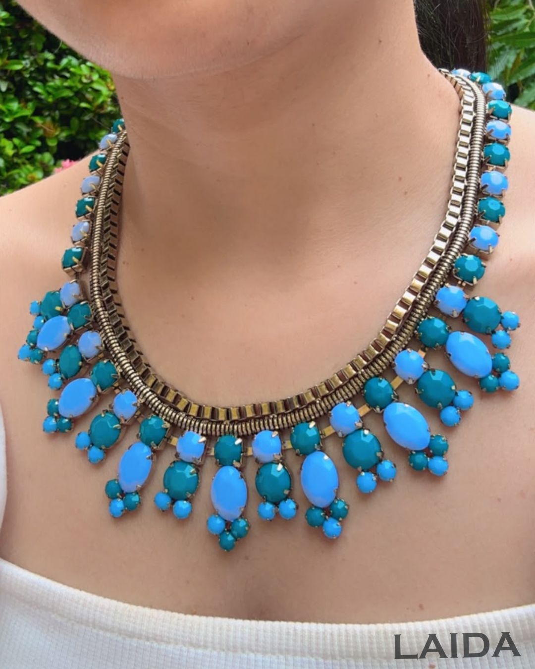 Turquoise Crystal Statement Necklace