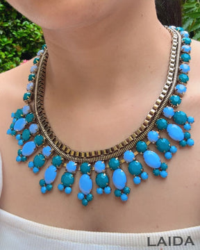 Turquoise Crystal Statement Necklace