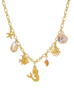 Mermaid Multi Charm Pendant Necklace