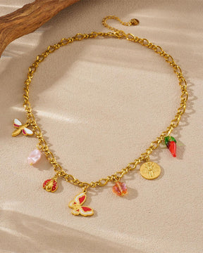 Butterfly Ladybug Charm Pendant Necklace
