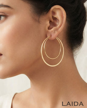 Golden Dual Layered Hoop Earrings