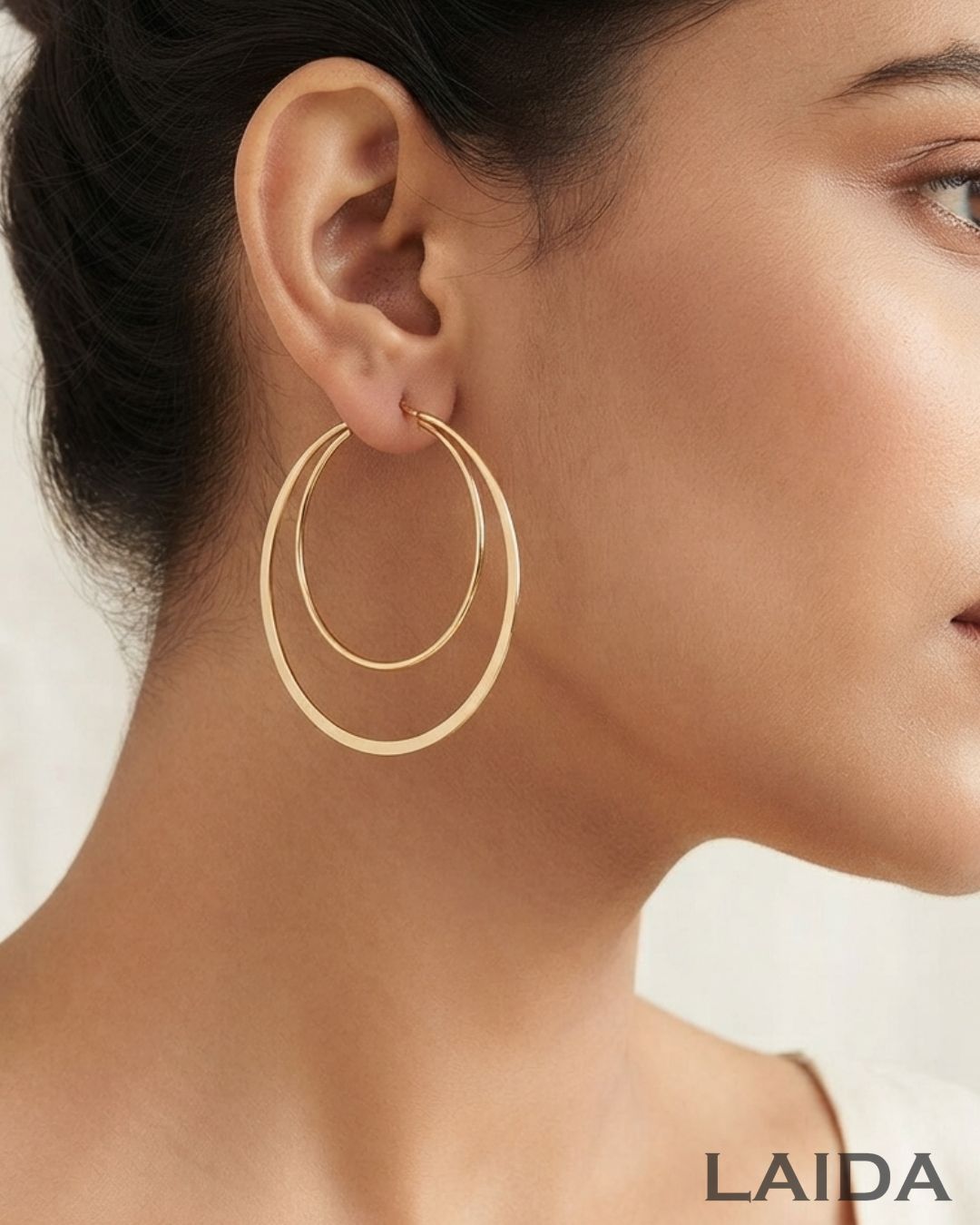 Golden Dual Layered Hoop Earrings