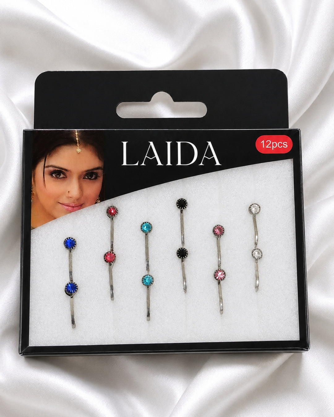 Multicolor Silver - plated Mini Stud Nosepin Pack Of 12