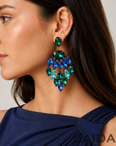 Green Crystal Glass Drop Earrings