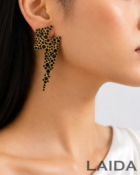 Black Bling Crystal Drop Earrings