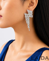 Silver Bling Crystal Drop Earrings