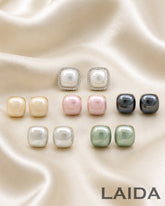 Gold-Plated AD Color Changeable Pearl Stud Earrings Pack Of-6