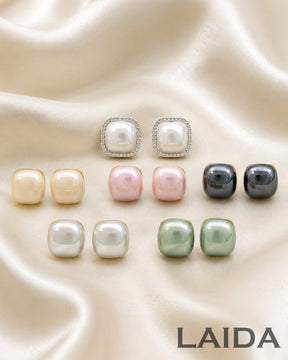 Silver-Plated AD Color Changeable Pearl Stud Earrings Pack Of-6