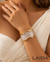 White Enamel Wave Bracelet