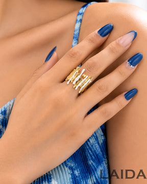 White Minimalist Asymmetrical Finger Ring