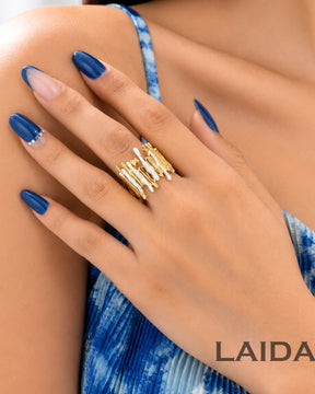 White Minimalist Asymmetrical Finger Ring