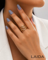 Golden Minimalist Zig-Zag Finger Ring