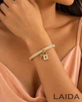 Golden Lock And Key Shiny Bracelet
