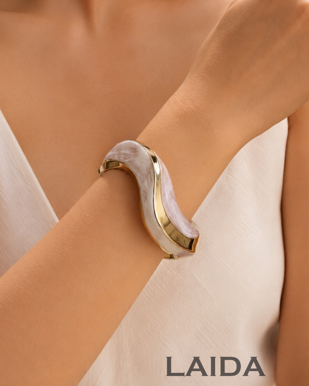 White Resin Wave Bracelet