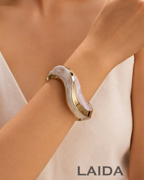 White Resin Wave Bracelet