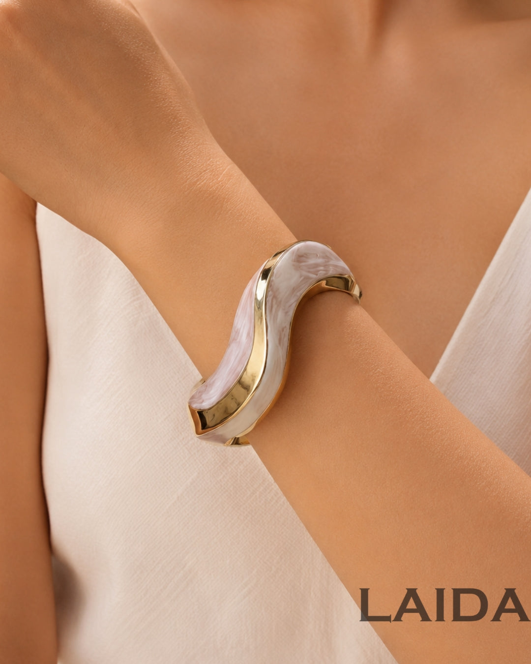 White Resin Wave Bracelet