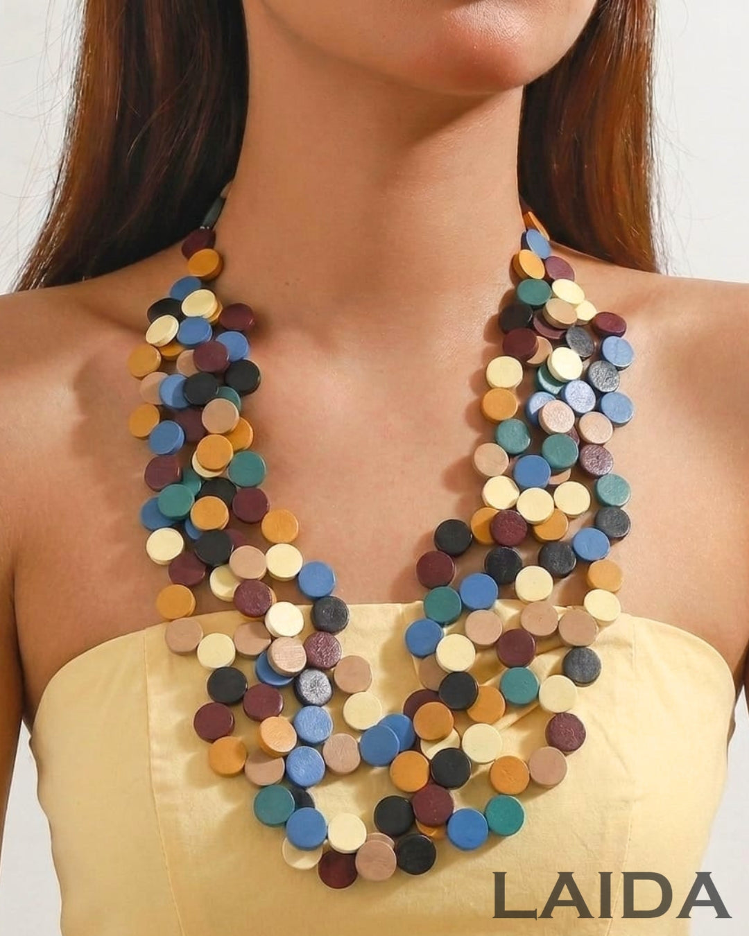 Multi- Layered Wooden Necklace