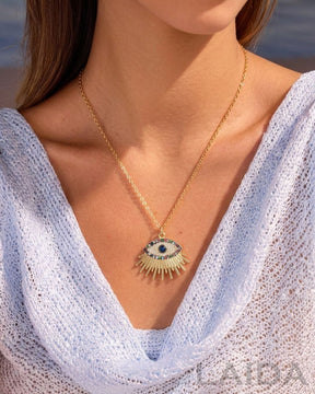 Unique Lashed Evil Eye Pendant