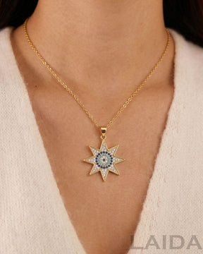 Star American Diamond Evil Eye Pendant
