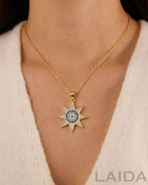 Star American Diamond Evil Eye Pendant