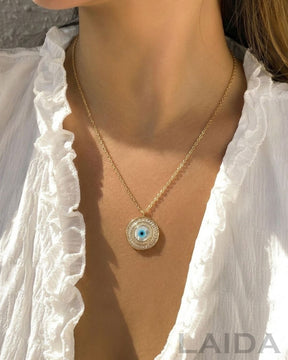 American Diamond Polki Evil Eye Pendant