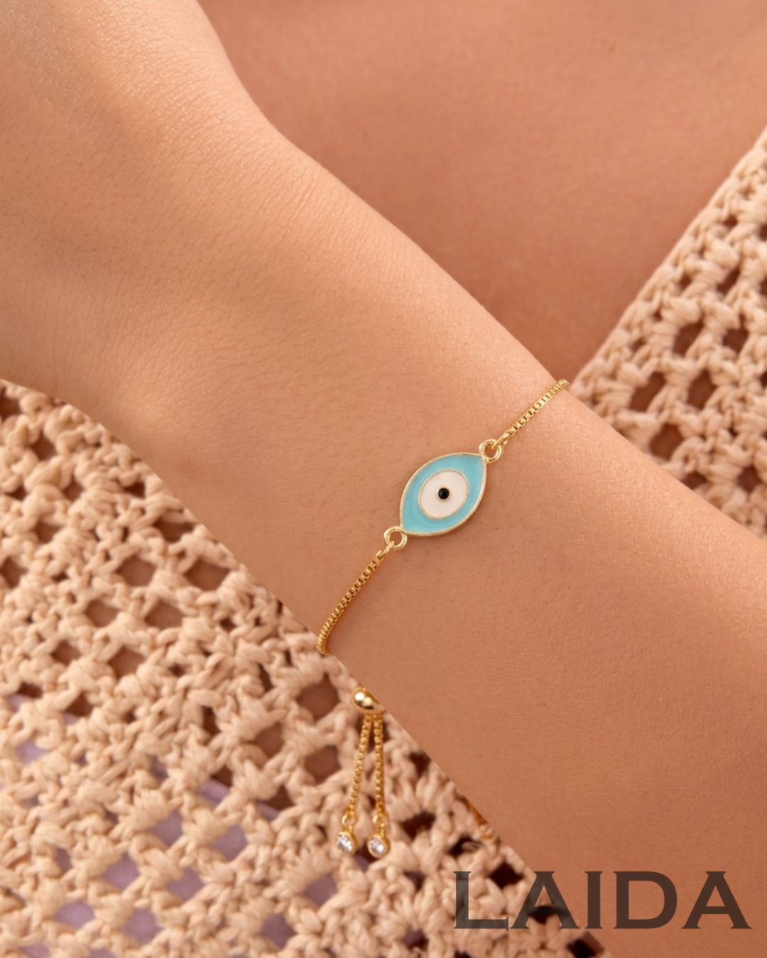 Turquoise And White Adjustable Bracelet