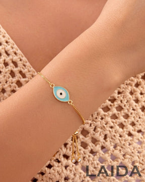 Turquoise And White Adjustable Bracelet