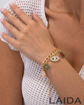 Evil Eye Hamsa Gold Plated - Adjustable Bracelet