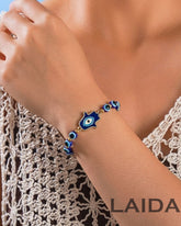 Stretchable Evil Eye Hamsa Bracelet