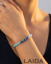 Evil Eye Turquoise  - Stretchable Bracelet