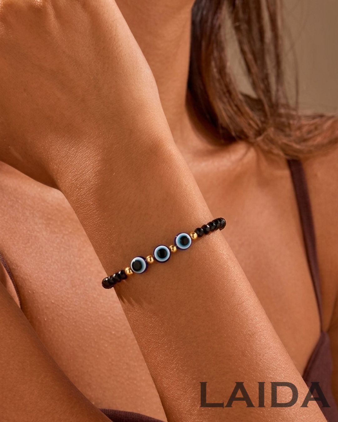 Evil Eye Black - Strechable Bracelet
