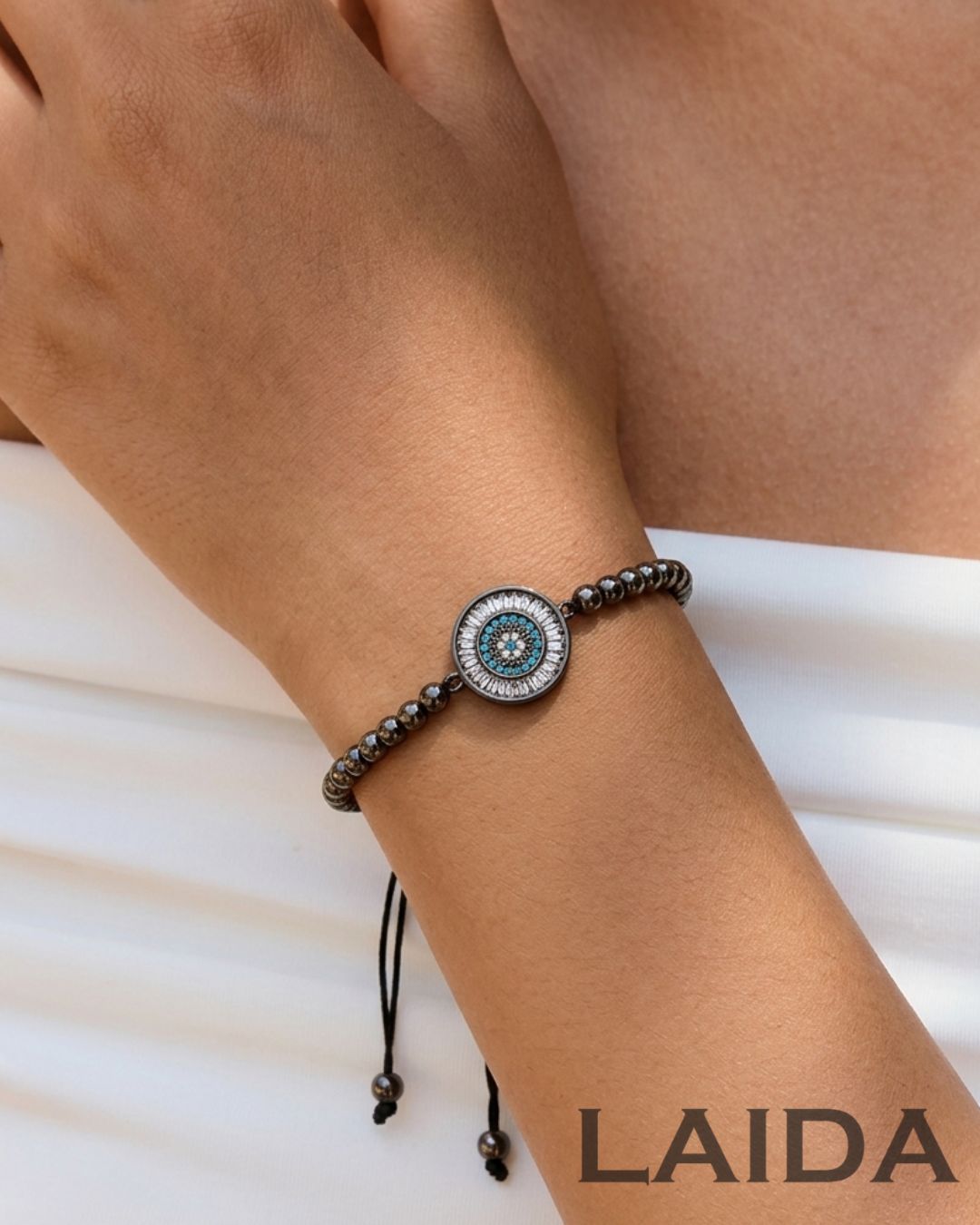 Black Evil Eye - Adjustable Bracelet