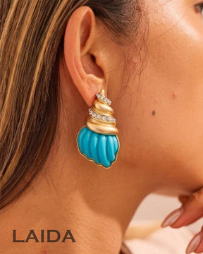 Shell Turquoise Stud Earrings
