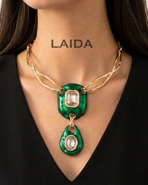 Vintage Retro Emerald Green Necklace