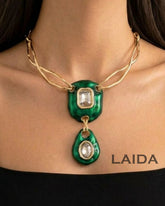 Vintage Retro Emerald Green Necklace