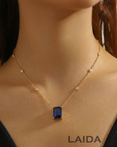 Square Blue Stone Pendant
