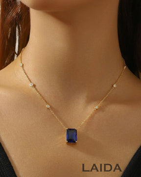 Square Blue Stone Pendant