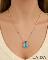 Square Turquoise Stone Pendant