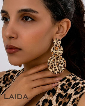 Animal Print Swirl Drop Earrings