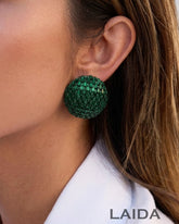 Bling Blogger Green Stud Earrings - Small