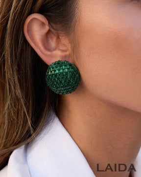 Bling Blogger Green Stud Earrings - Small