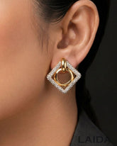 Bling Blogger Silver Rhombus Earrings