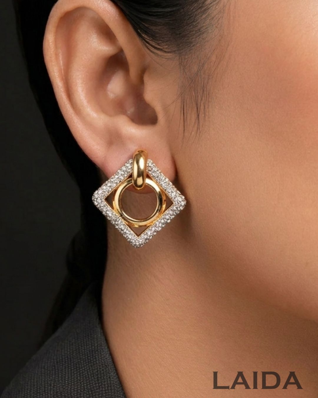 Bling Blogger Silver Rhombus Earrings