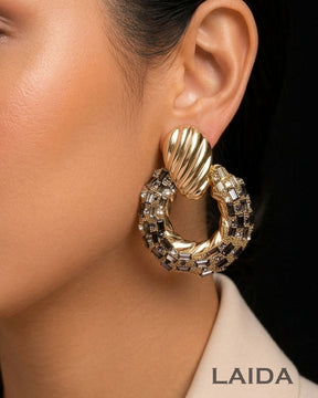 Bling Blogger Black Golden Drop Earrings