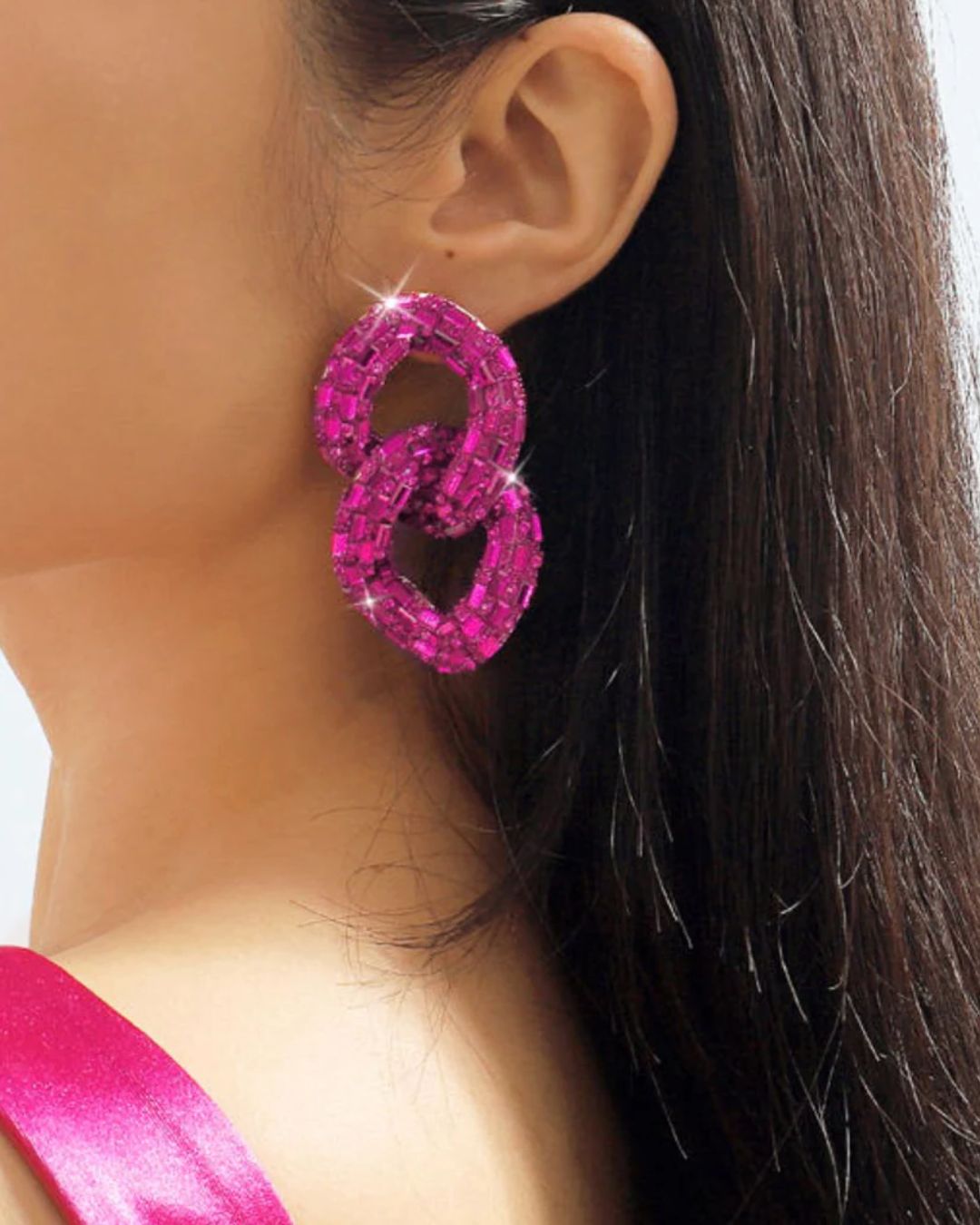 Bling Blogger Pink Entangled Statement Earrings